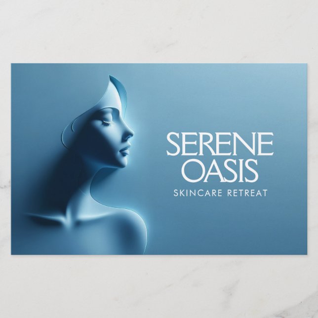 Flyer Serene Beauty Skincare, Massagem, Spa (Frente)