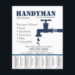 Flyer Serviço de Canalização de Handyman Rasga Foto Folh<br><div class="desc">Flyers Moderno para Handyman</div>