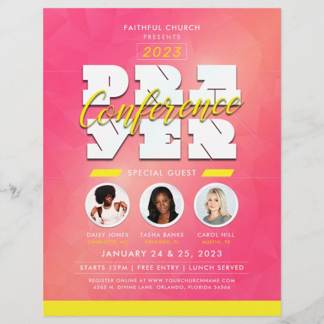 Flyer Serviço de Conferência de Oração da Igreja das Mul (Frente)