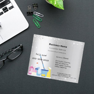 Flyer Serviço de limpeza da poeira da prata do pó QR