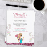Flyer Serviço de Limpeza de Casa Maid<br><div class="desc">O Cartoon Glitter Cor-De-Rosa,  Duster,  Dava Um Folheto De Serviços De Limpeza De Casa.</div>