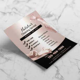 Flyer Serviço de Limpeza de Casa Profissional Rosa Dour