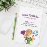 Flyer Serviço de Limpeza de Maid de Cartoon em Cute<br><div class="desc">Folheto de Serviço de Limpeza de Cartoon Bonito.</div>