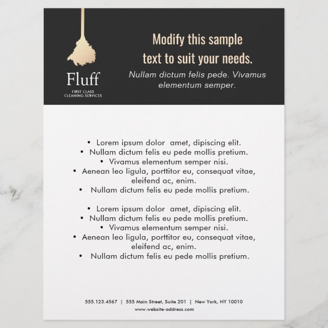 Flyer Serviço de Limpeza de Penas Douradas do House Clea (Frente)