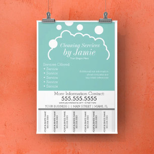 Flyer Serviço de Limpeza Empresarial Tiras de Rasgo Suds