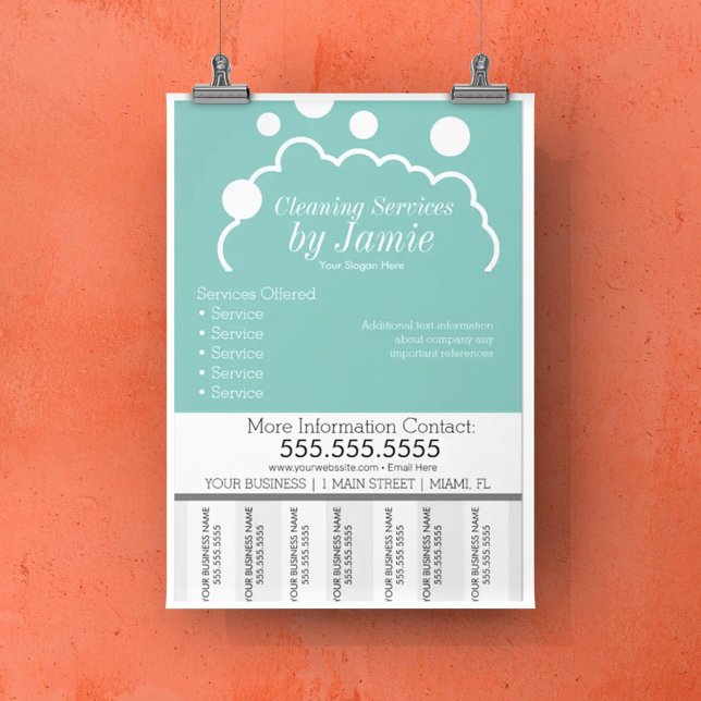 Flyer Serviço de Limpeza Empresarial Tiras de Rasgo Suds (Criador carregado)