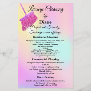 Flyer Serviço de Limpeza Escritório Mantendo o Maid Rosa