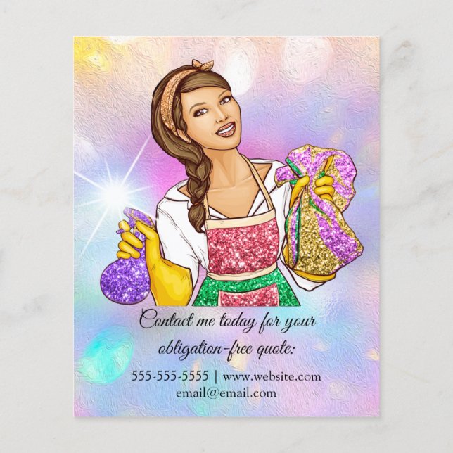 Flyer Serviço de Limpeza Mantendo a Garota Holográfica (Verso)