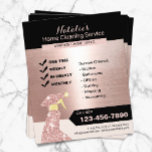 Flyer Serviço de manutenção da casa de limpeza de casa r<br><div class="desc">Rosa Dourado Limpeza domiciliar Manutenção de Folhetos de Serviço.</div>