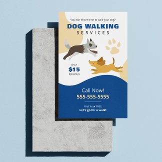 Flyer Serviço de passeio de cachorro fofo