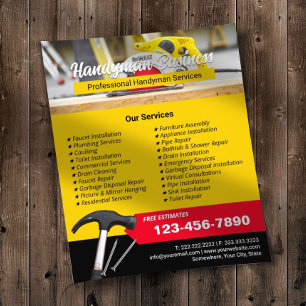 Flyer Serviço de Reparo Profissional de Handyman e Remod
