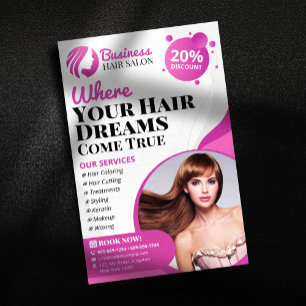 Flyer Serviço de Salão de Beleza de Cabelereiro Moderno