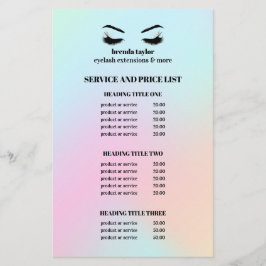 FLYER SERVIÇO DE SALÃO DE CÍLIOS HOLOGRÁFICOS MODERNOS
