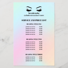 FLYER SERVIÇO DE SALÃO DE CÍLIOS HOLOGRÁFICOS MODERNOS