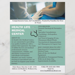 Flyer Serviço Hospitalar Médico Personalizado