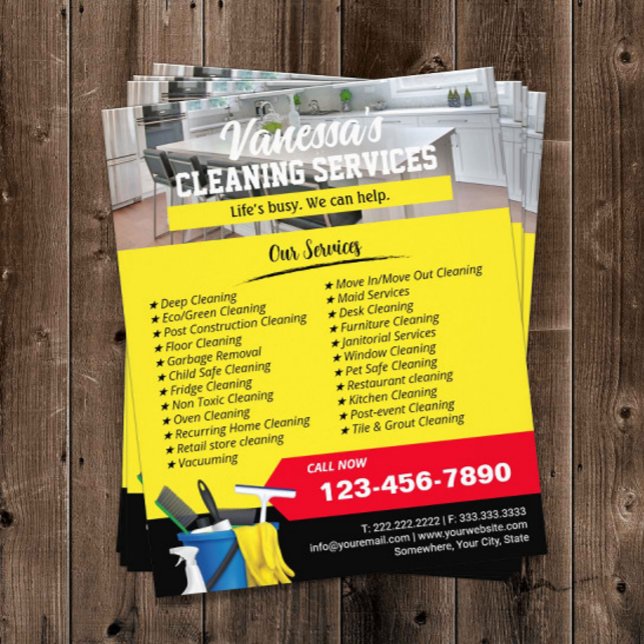 Flyer Serviço Maid de Limpeza da Janela de Limpeza da Ca (Criador carregado)