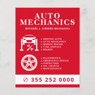 Flyer Serviço móvel de mecânico profissional de reparo d