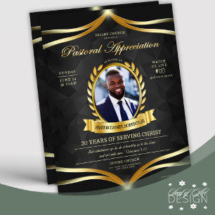 Flyer Serviço Pastoral de Apreciação Dourada Preta