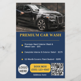 Flyer Serviço Profissional de Lavagem de Carros Navy Gol