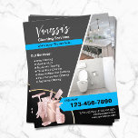 Flyer Serviço profissional de limpeza de casas<br><div class="desc">Folhetos de serviço de limpeza profissional em casa.</div>