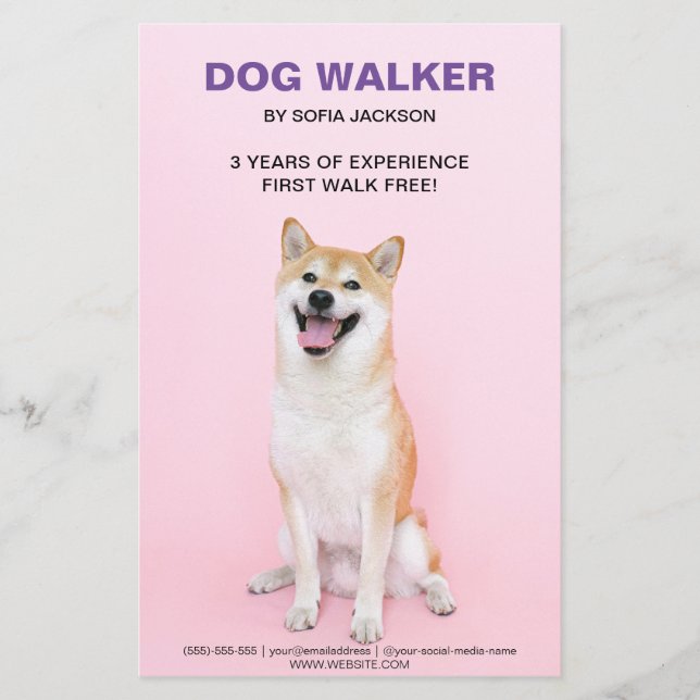 Flyer Serviços comerciais da Dog Walker (Frente)