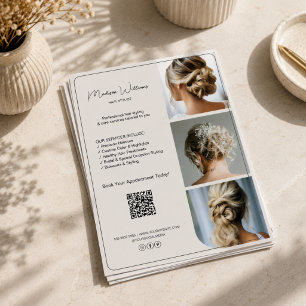 Flyer Serviços de Estilista de Cabelo em Salão 3 Fotos Q