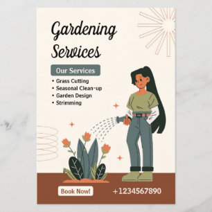 Flyer Serviços de jardinagem e assistência técnica