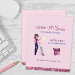 Flyer Serviços De Limpeza De Cartoon De Motoon Gelado<br><div class="desc">Bela Cartoon Sparkle Maid Serviços De Limpeza Folhetos Comerciais.</div>