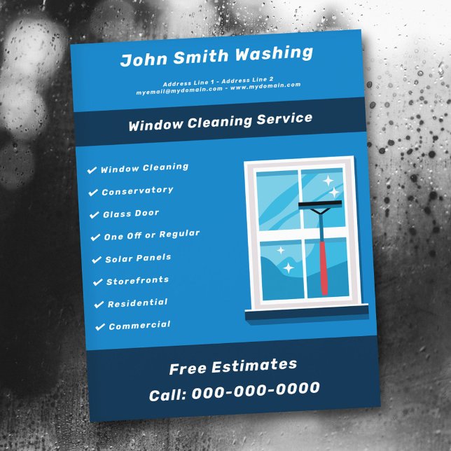 Flyer Serviços de limpeza de janelas (Window Cleaning Services Flyer)
