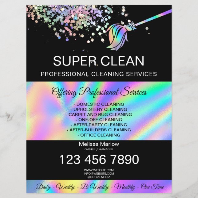 Flyer Serviços de Limpeza Governanta Faxineira (Frente)
