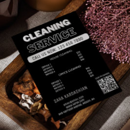 Flyer Serviços de Limpeza Maid Price Scan To Connect Pre