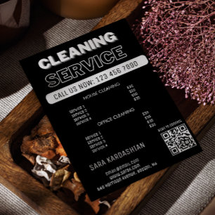 Flyer Serviços de Limpeza Maid Price Scan To Connect Pre