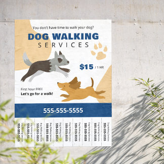 Flyer Serviços de Passeio de Cães Desmembrável