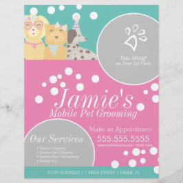 Flyer Serviços Divertidos para Animais de Estimação Banh
