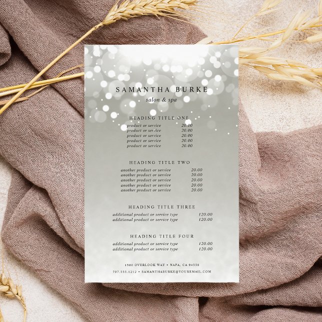 Flyer Serviços e preços de brilho Platinum (Criador carregado)