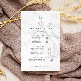 Flyer Serviços e preços de salão da Tesoura Dourada Marb