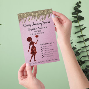 Flyer Serviços modernos de limpeza de Maid com Logotipo