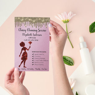 Flyer Serviços modernos de limpeza de Maid com Logotipo
