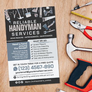 Flyer Serviços para o Handyman - Reparo e Manutenção Dom
