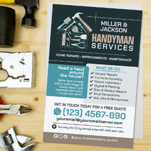 Flyer Serviços para o Handyman - Reparo e Manutenção Dom