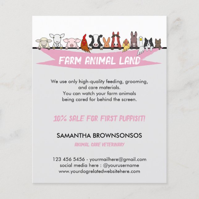 Flyer Serviços Veterinários para Animais de Fazenda (Frente)