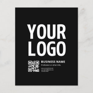 Flyer Seu logotipo c/ código QR e texto editáveis