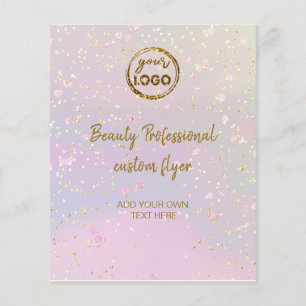 Flyer seu logotipo faux glitter