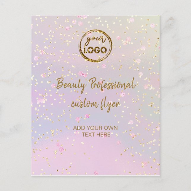 Flyer seu logotipo na faux glitter (Frente)