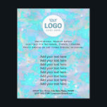 Flyer seu logotipo sobre fundo de textura de pedra opal<br><div class="desc">folheto de maquiagem profissional do salão de beleza</div>