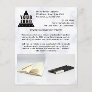 Flyer Seu na moda do mármore do logotipo cria sua