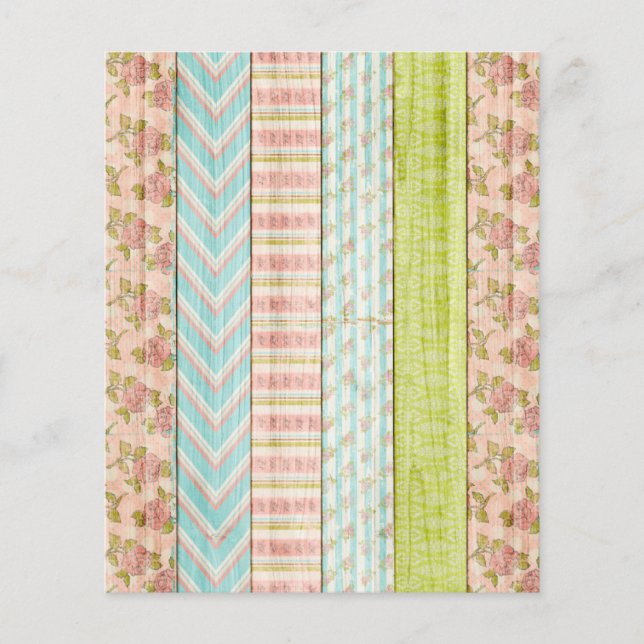 Flyer Shabby Rosa Pastel Pastel — Papel de Escrapão de M (Frente)