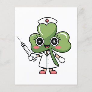 Flyer Shamrock Lucky Charm Enfermeira Kawaii Lucky Charm
