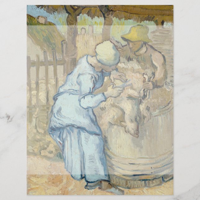 Flyer Sheep Shearer após Millet por Vincent Van Gogh (Frente)