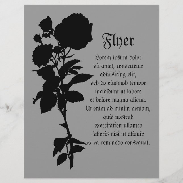 Flyer Silhouette Rosa preto (Frente)